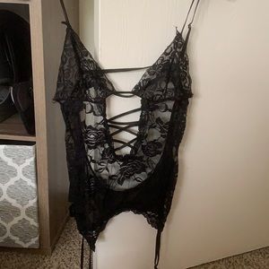 Stripy black lingerie